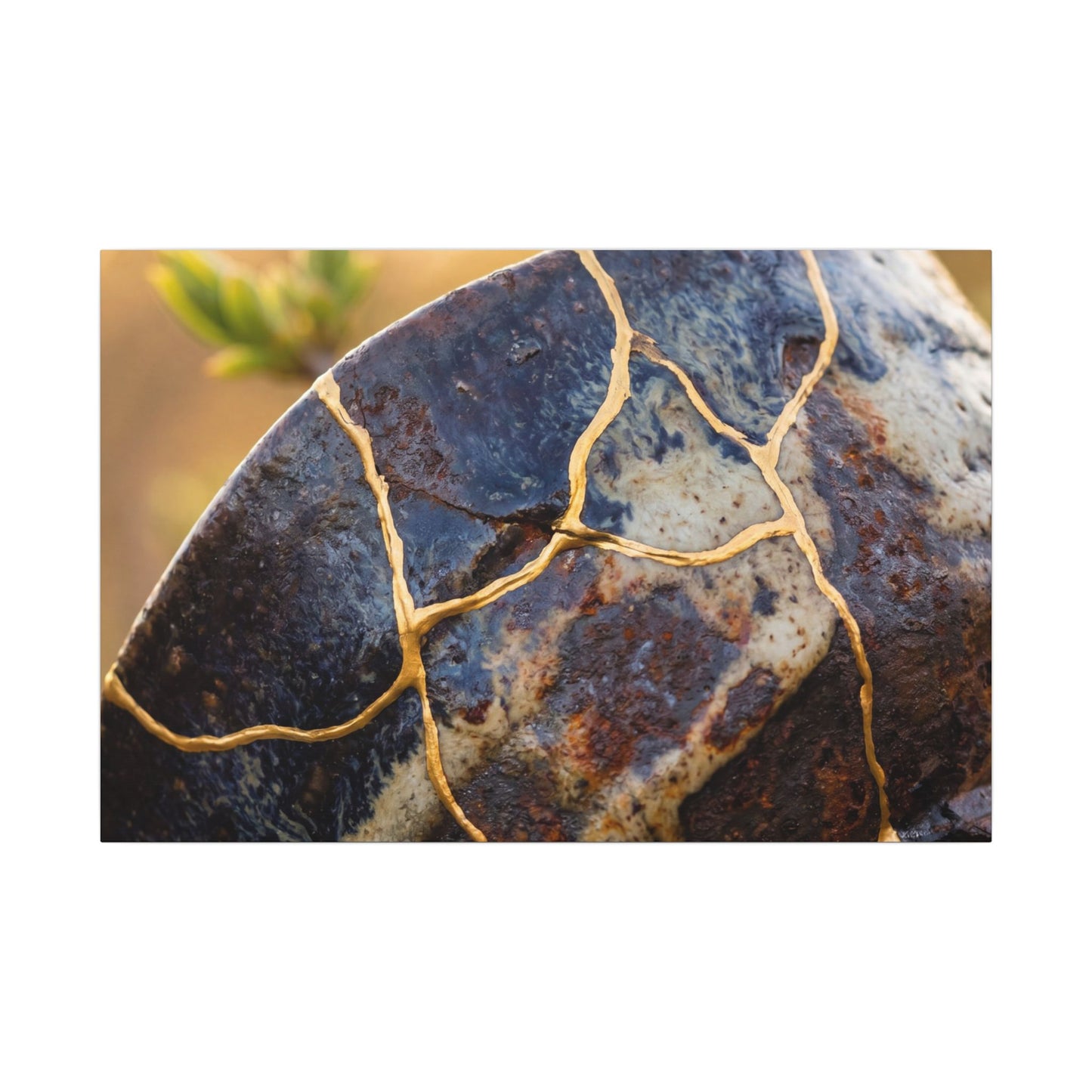 Fukinsei Rust Patina Canvas Art - Kintsugi Gold Repair