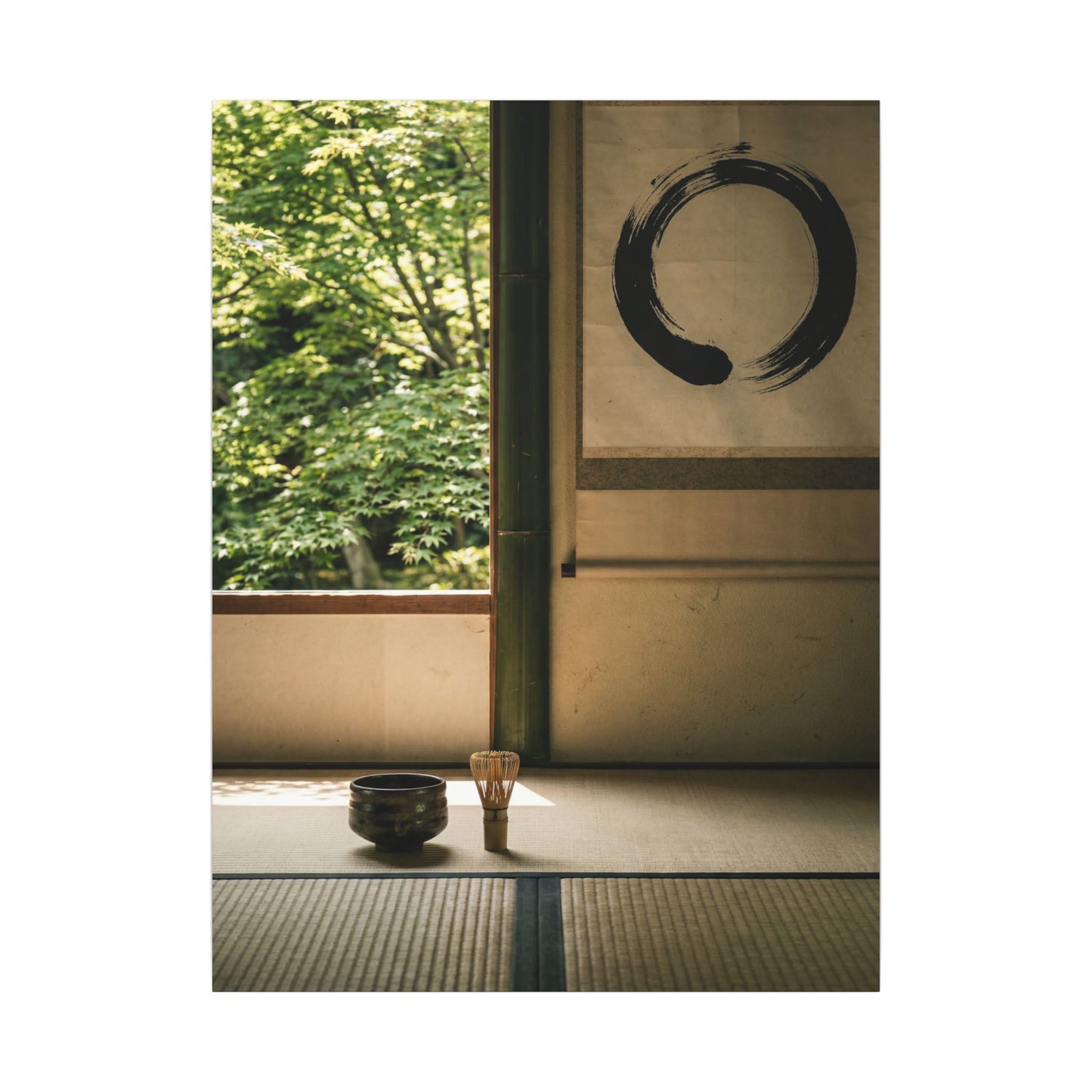 Tea Ceremony Enso Canvas Art | Serene Zen Art