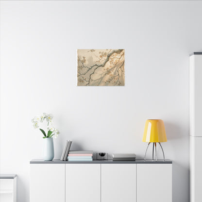 Cherry Blossom Canvas Art | Winter Japandi Japanese Pattern Art