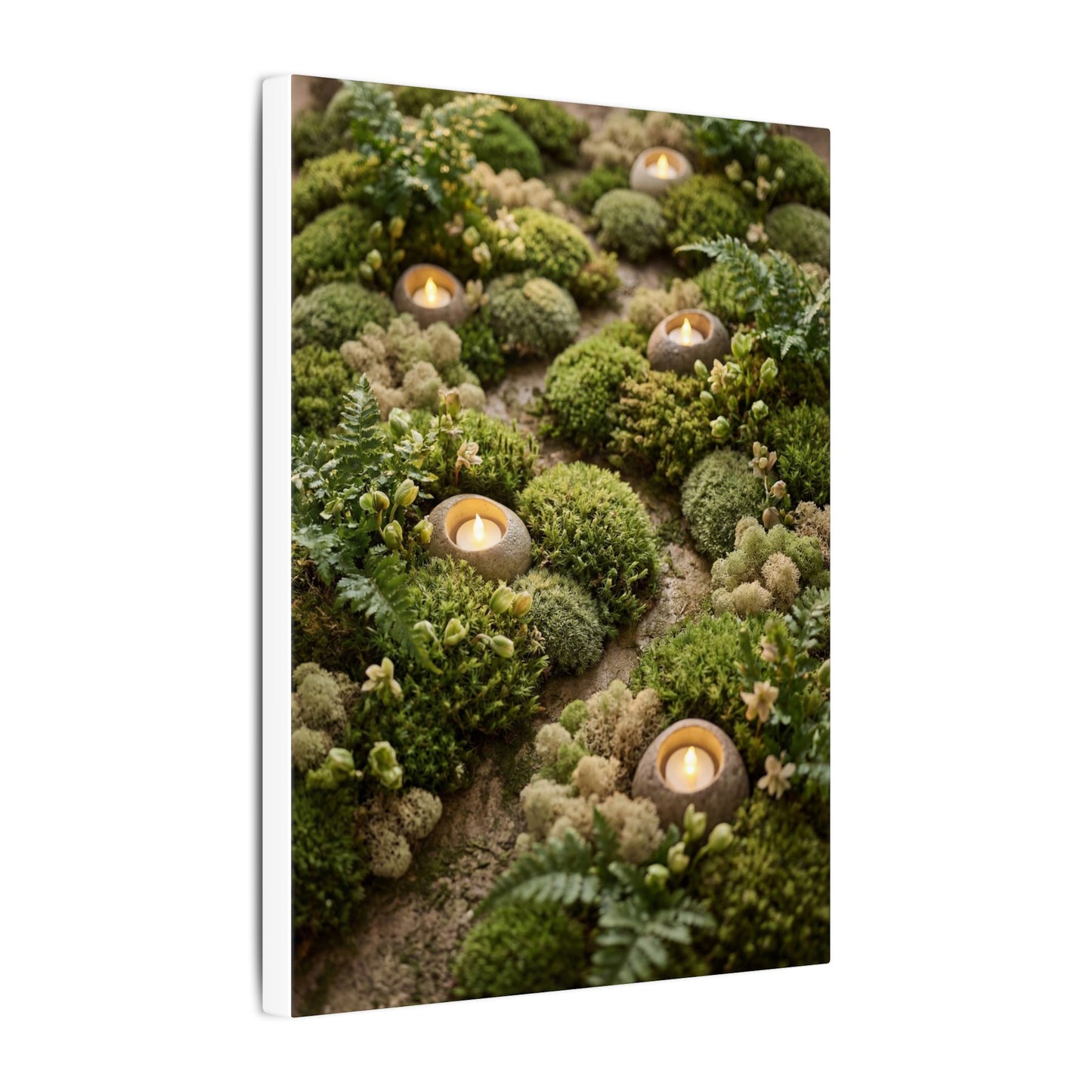 Moss Close Up Japanese Pattern Canvas Art | Neutral Japandi Art