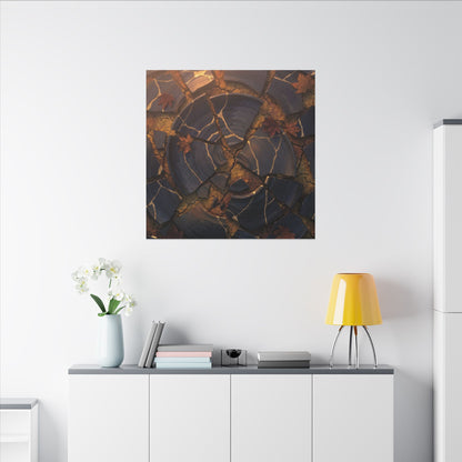 Autumn Cracked Earth Gold Repair Canvas Art | Philosophical Decor