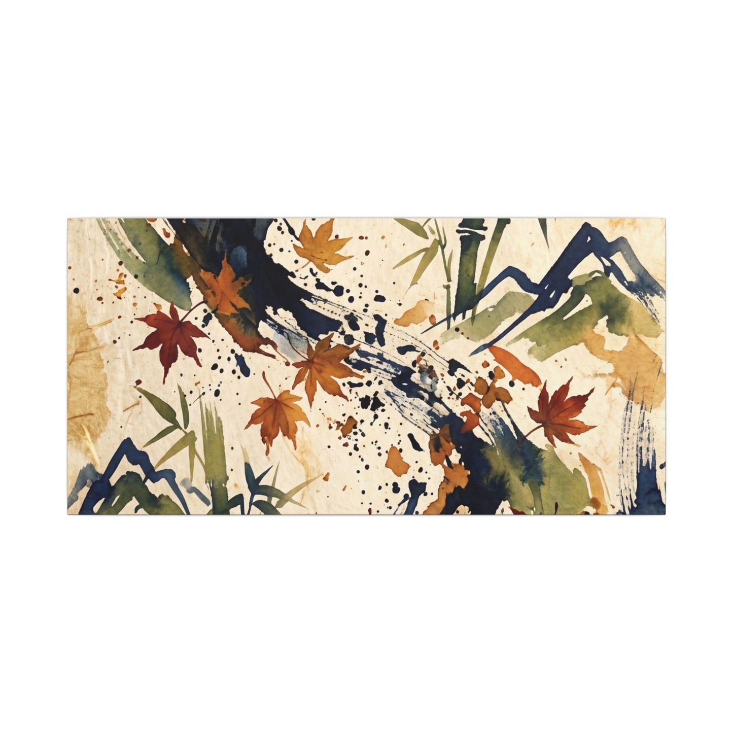 Golden Hour Ink Brushstroke Canvas Art - Zen Shibui