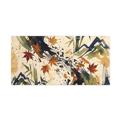 Golden Hour Ink Brushstroke Canvas Art - Zen Shibui