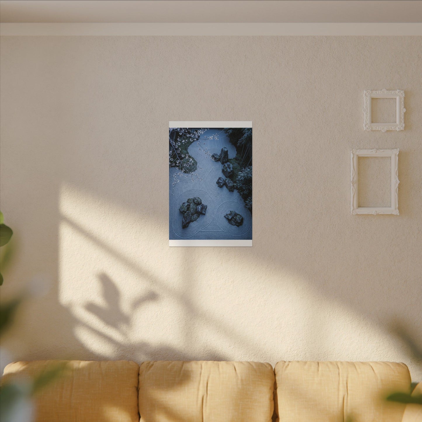 Earthy Silk Drape Canvas Art - Minimal Line Japandi
