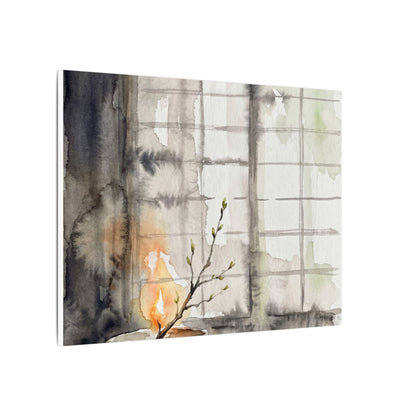 Shoji Screen Canvas Art | Spring Japandi Watercolor Art