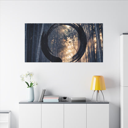 Bamboo Grove Canvas Art | Winter Zen Enso Art