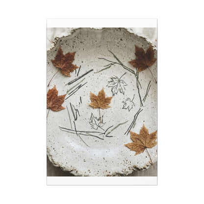 Ceramic Bowl Autumn Canvas Art | Japandi Elegant Design