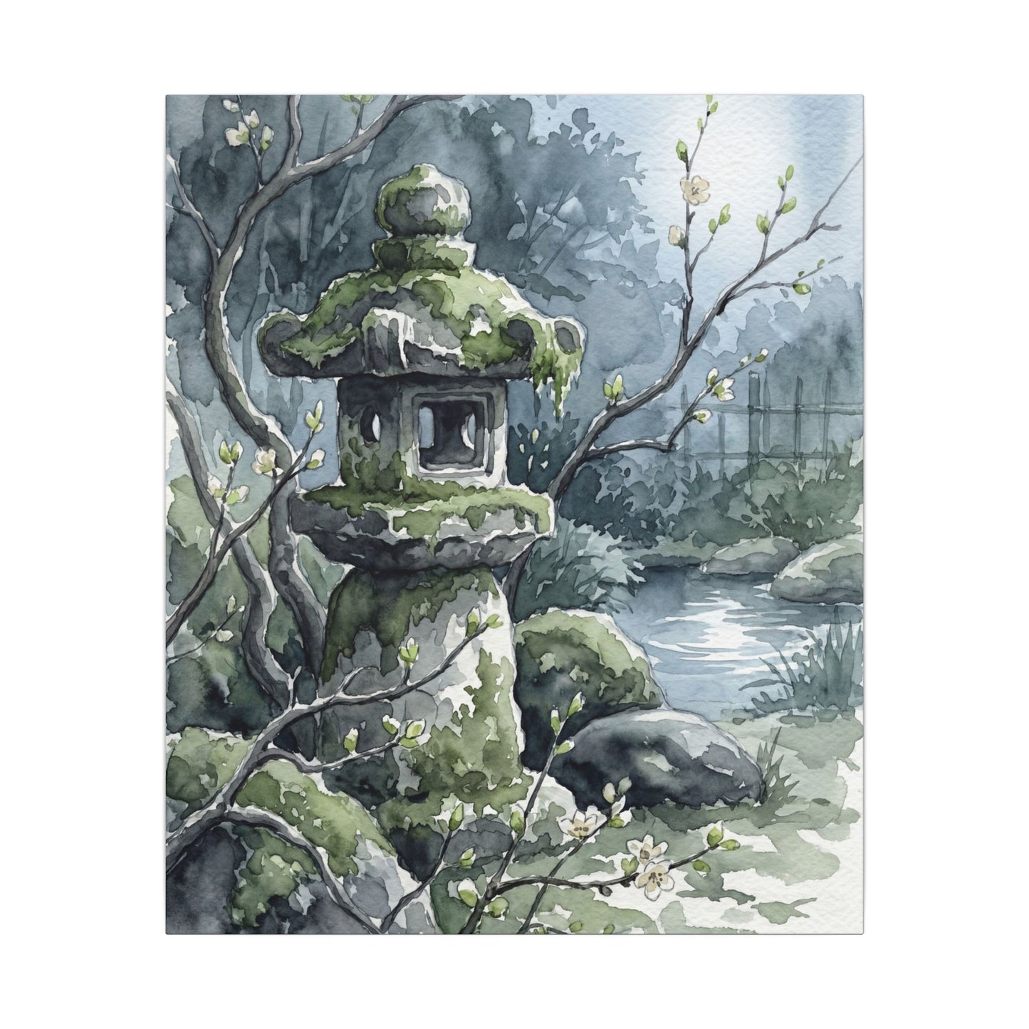 Moonlight Stone Lantern Canvas Art - Japandi Seijaku