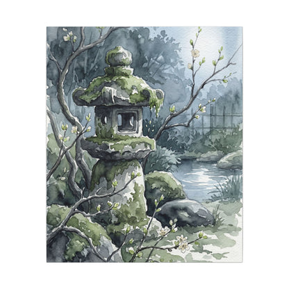 Moonlight Stone Lantern Canvas Art - Japandi Seijaku