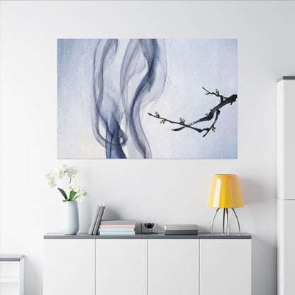 Incense Smoke Spring Canvas Art | Zen Tranquil Design