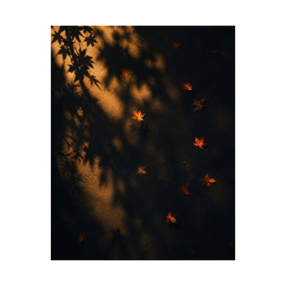 Autumn Shadow Play Moody Minimal Wall Art Print | Sophisticated Decor