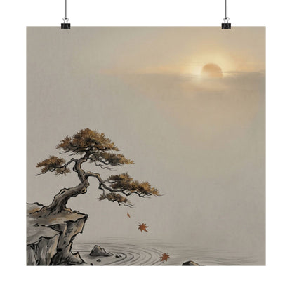 Pine Tree Autumn Wall Art Print | Zen Tranquil Design