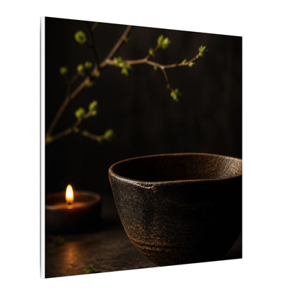 Moody Ceramic Bowl Canvas Art - Shadow Zen Dark Japandi