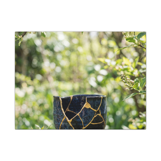Kintsugi Broken Pottery in Dappled | Broken Beauty Canvas Art Art Print