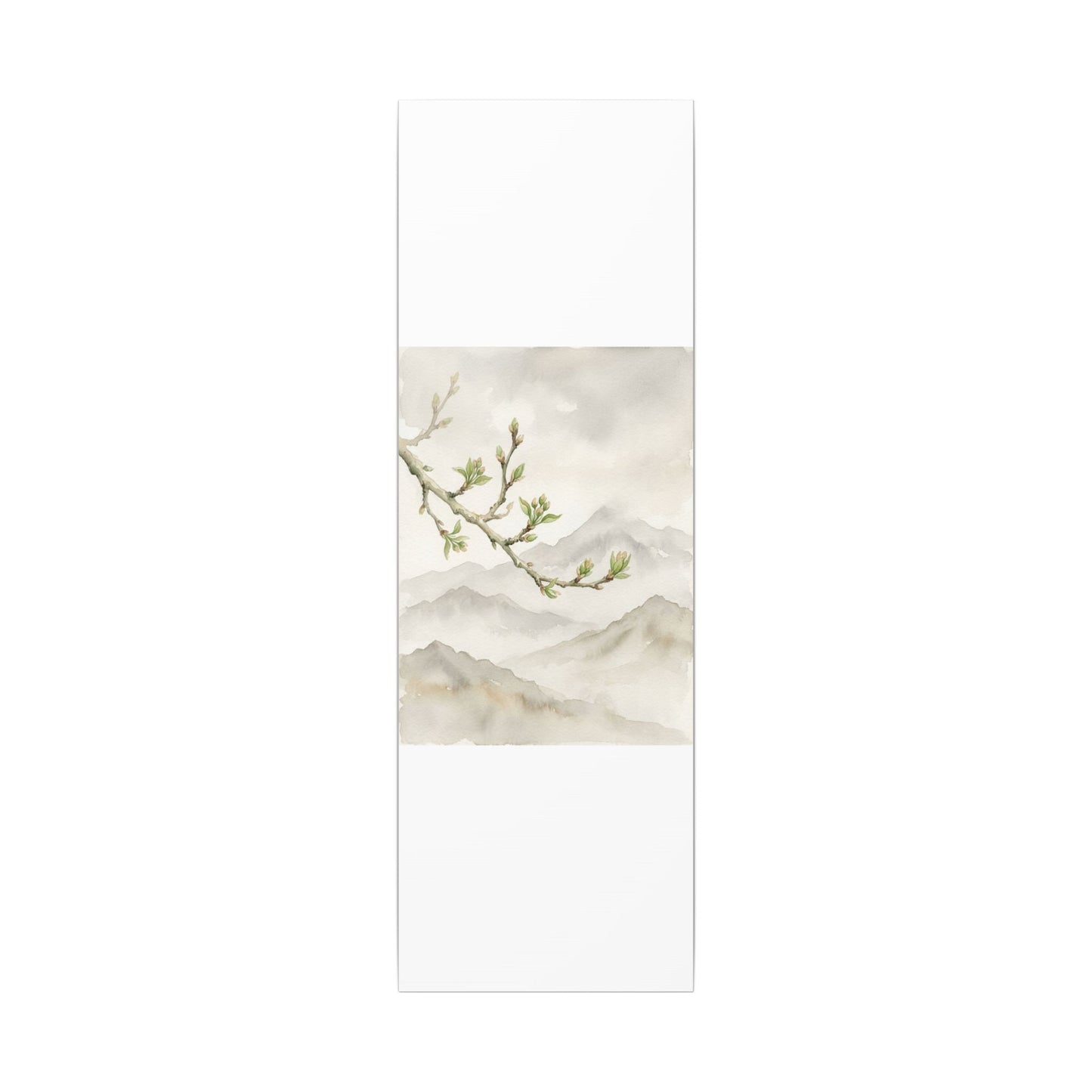 Spring Mountain Mist Watercolor Canvas Art | Cozy Decor
