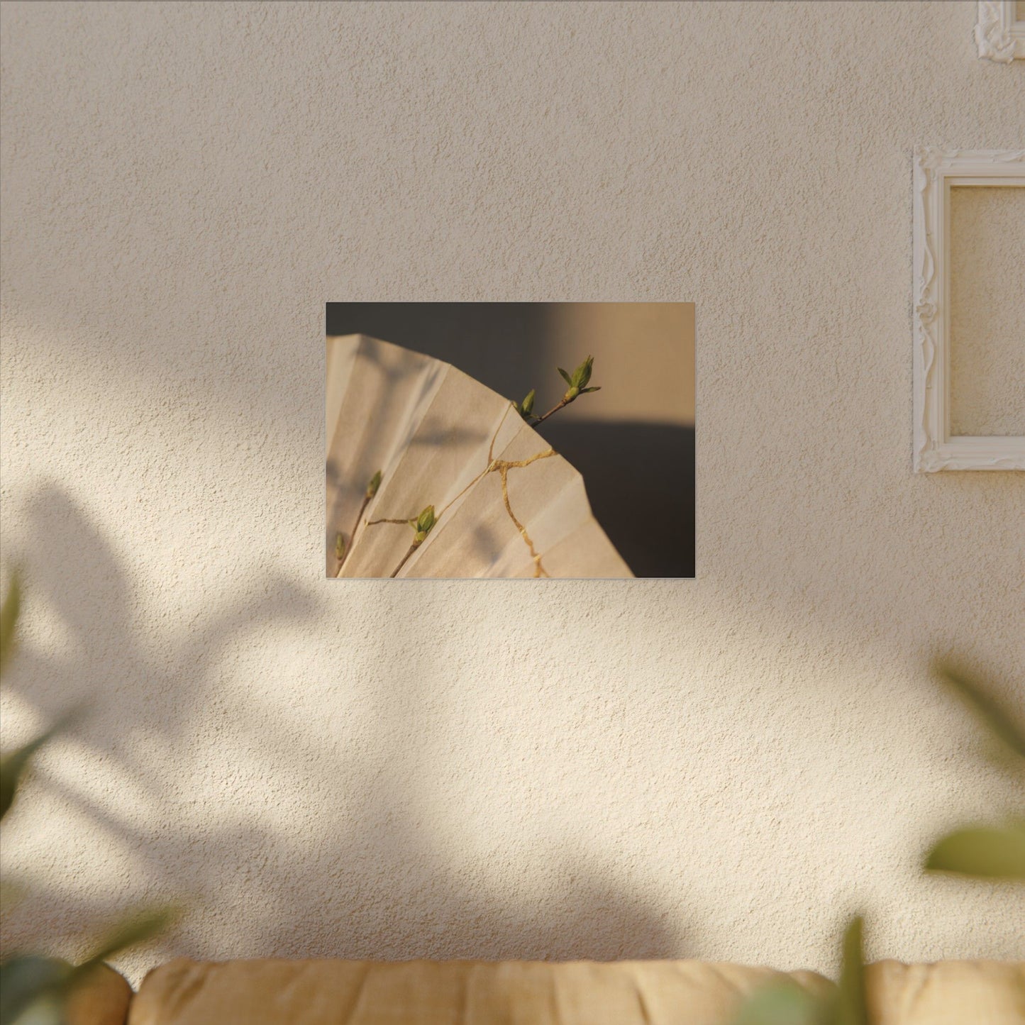 Paper Fold Gold Vein Canvas Art | Healing Kintsugi Art