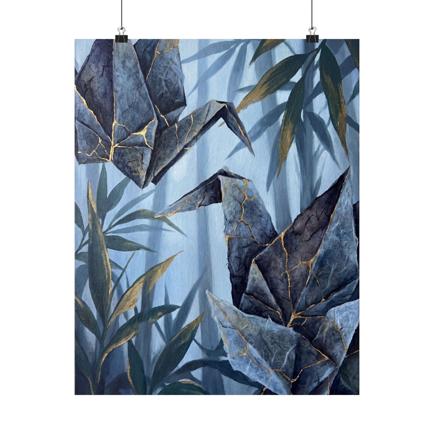 Summer Paper Fold Crackle Gold Wall Art Print | Philosophical Decor Art Print