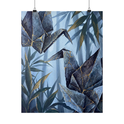 Summer Paper Fold Crackle Gold Wall Art Print | Philosophical Decor Art Print