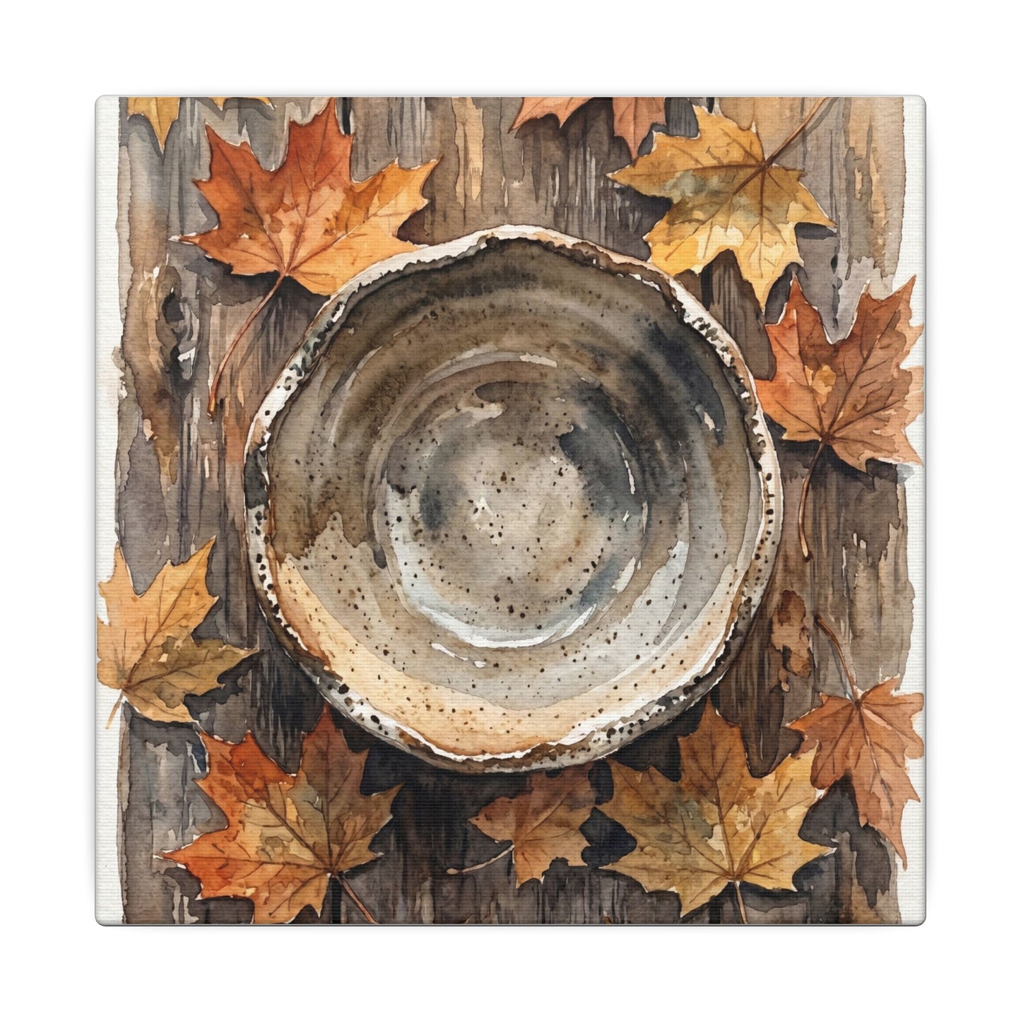 Ma Ceramic Bowl Canvas Art - Japandi Watercolor