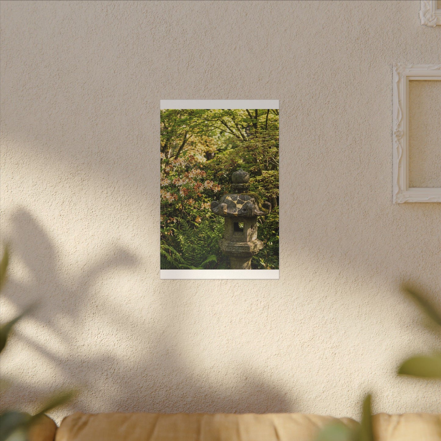 Spring Stone Lantern Gold Repair Canvas Art | Beautiful Decor