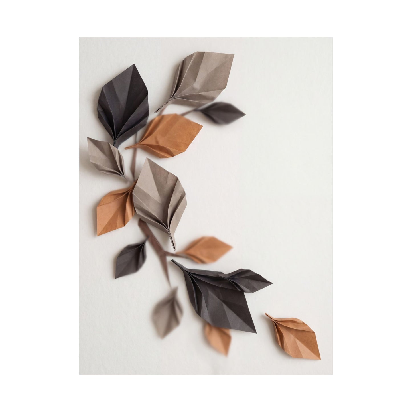 Paper Fold Wall Art Print | Autumn Japandi Minimal Line Art