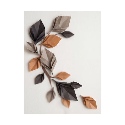 Paper Fold Wall Art Print | Autumn Japandi Minimal Line Art