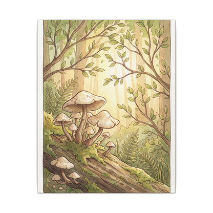 Spring Wild Mushrooms Mushroom Illustration Canvas Art | Cozy Decor