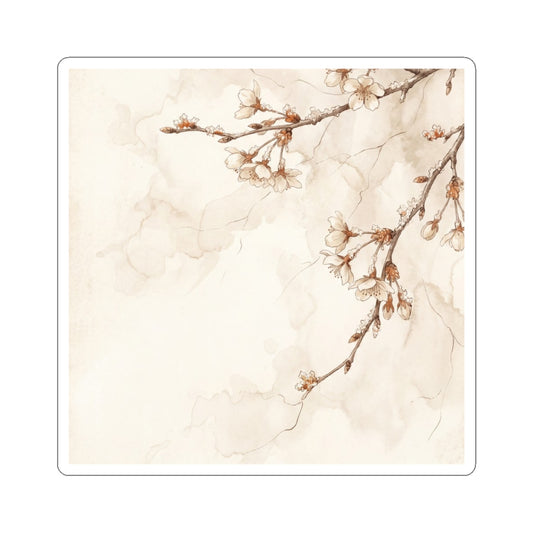 Cherry Blossom Vintage Botanical Sticker | Rustic Cottagecore Art