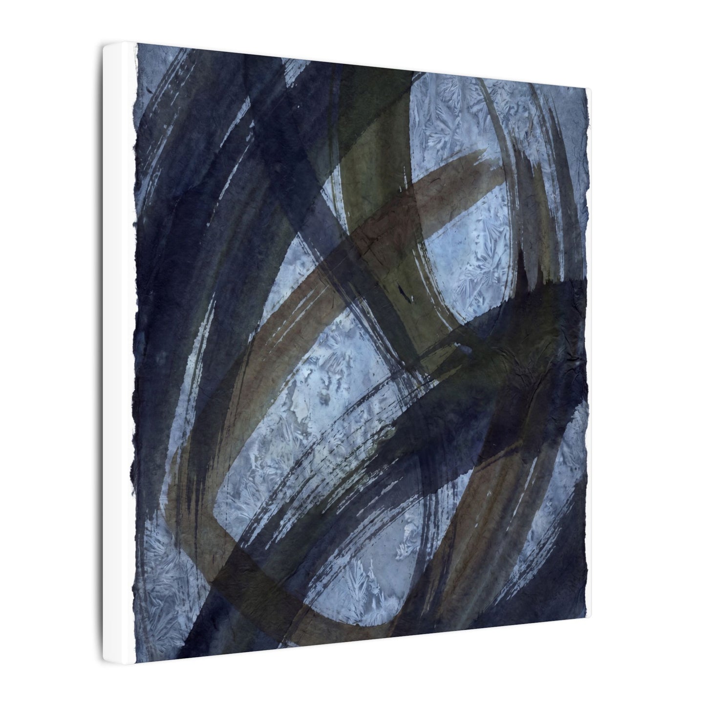Ink Brushstroke Canvas Art | Winter Dark Japandi Shadow Zen Art