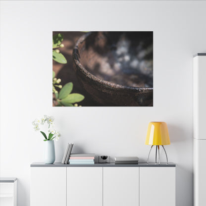 Ceramic Bowl Shadow Zen Canvas Art | Moody Dark Japandi Art