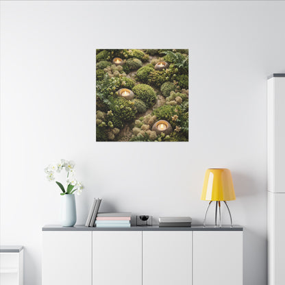 Moss Close Up Japanese Pattern Canvas Art | Neutral Japandi Art