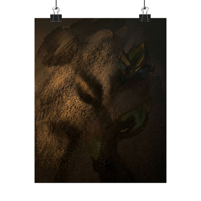 Shadow Play Spring Wall Art Print | Dark Japandi Sophisticated Design