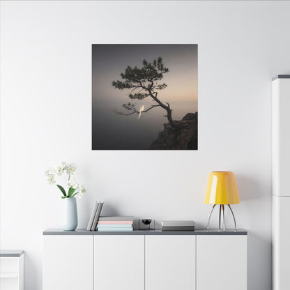 Dawn Pine Tree Canvas Art - Dark Japandi Datsuzoku