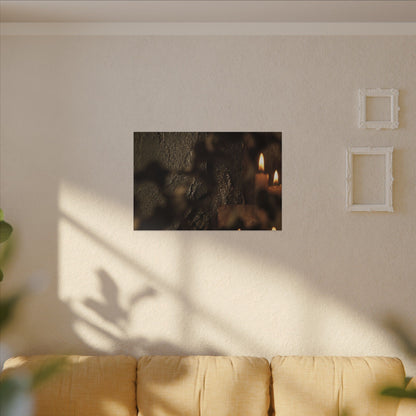 Shadow Play Dark Texture Canvas Art | Moody Dark Japandi Art