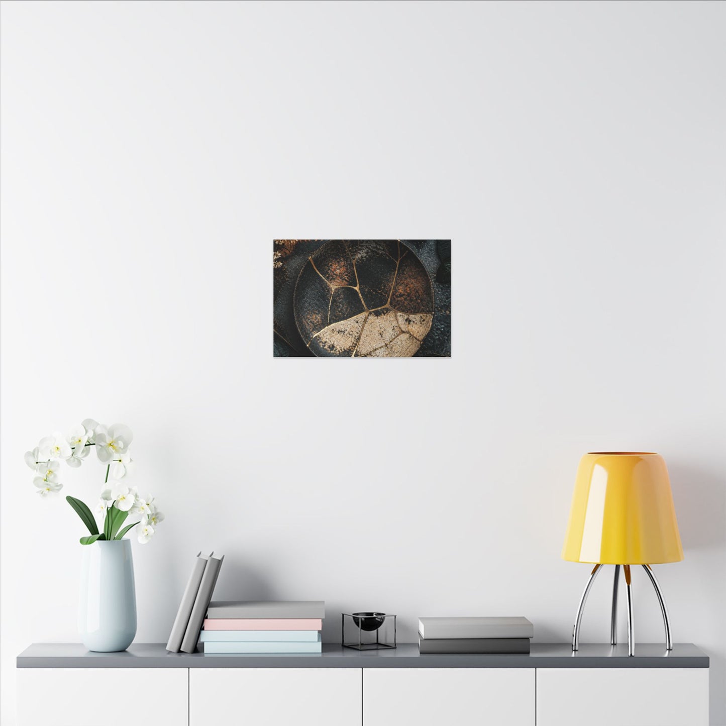 Kintsugi Rust Patina in Dawn | Gold Repair Canvas Art