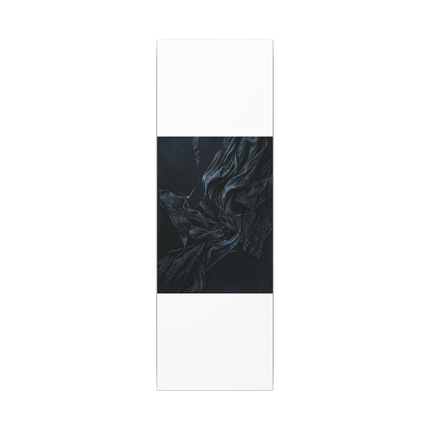 Dark Japandi Silk Drape in Moonlight | Moody Minimal Canvas Art