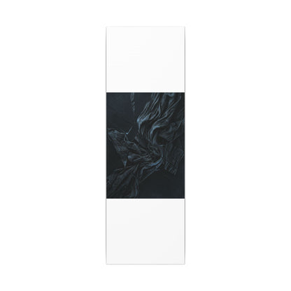 Dark Japandi Silk Drape in Moonlight | Moody Minimal Canvas Art