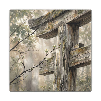 Torii Gate Spring Canvas Art | Japandi Neutral Design