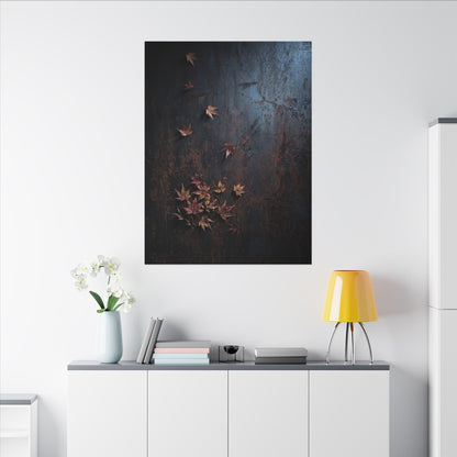 Moonlight Rust Patina Canvas Art - Dark Japandi Mono No Aware