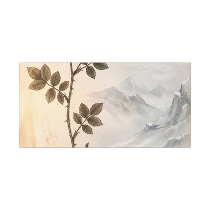 Winter Mountain Mist Herbarium Canvas Art | Earthy Decor
