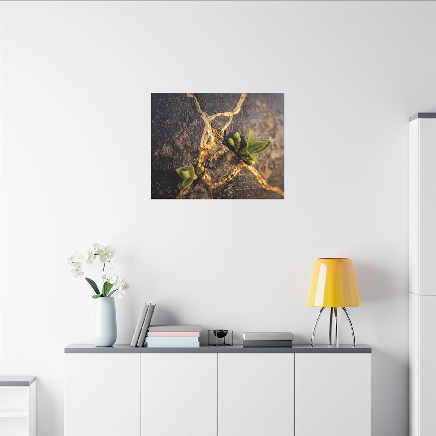 Rust Patina Gold Repair Canvas Art | Resilient Kintsugi Art