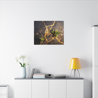 Rust Patina Gold Repair Canvas Art | Resilient Kintsugi Art