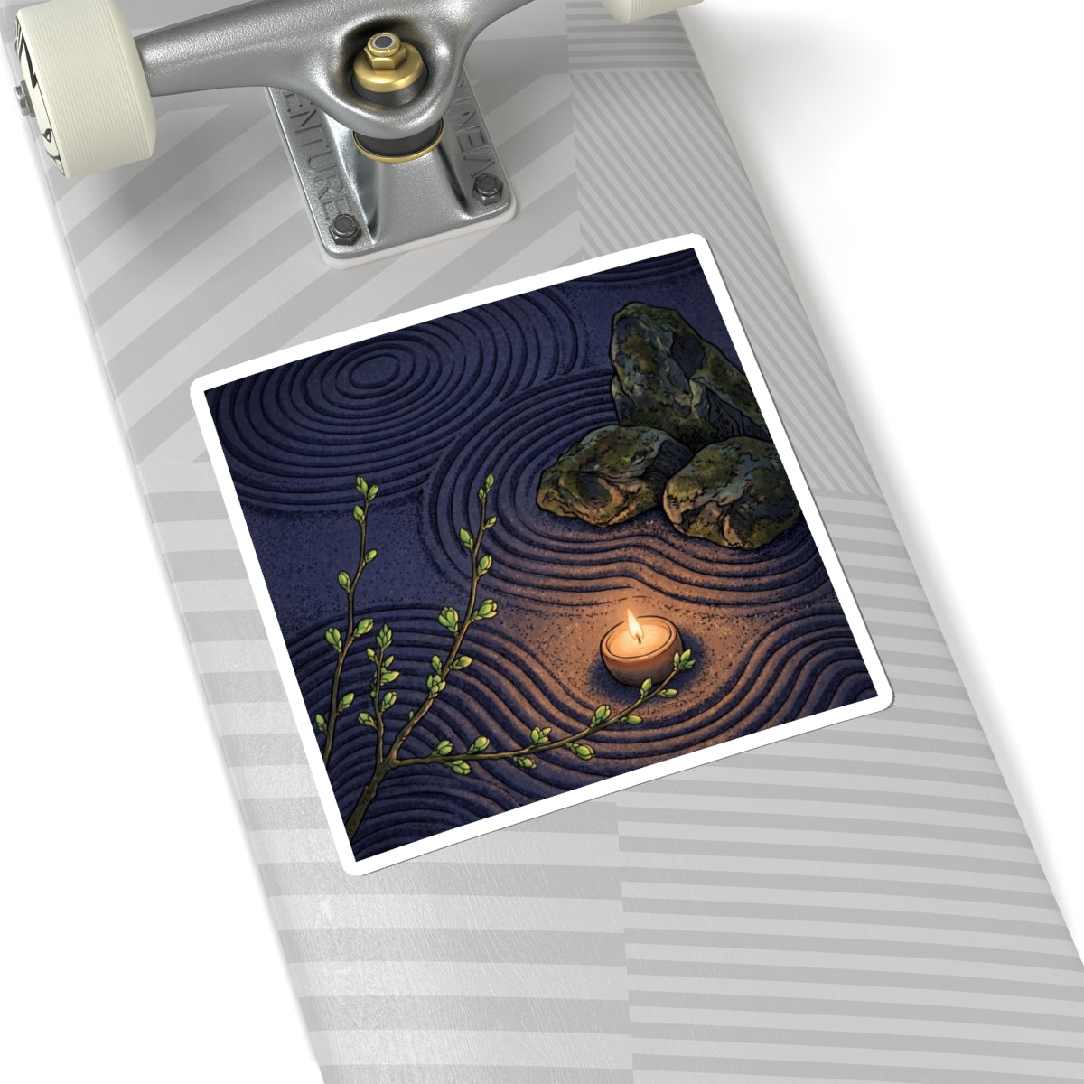 Candlelight Rock Garden Sticker - Zen Mono No Aware