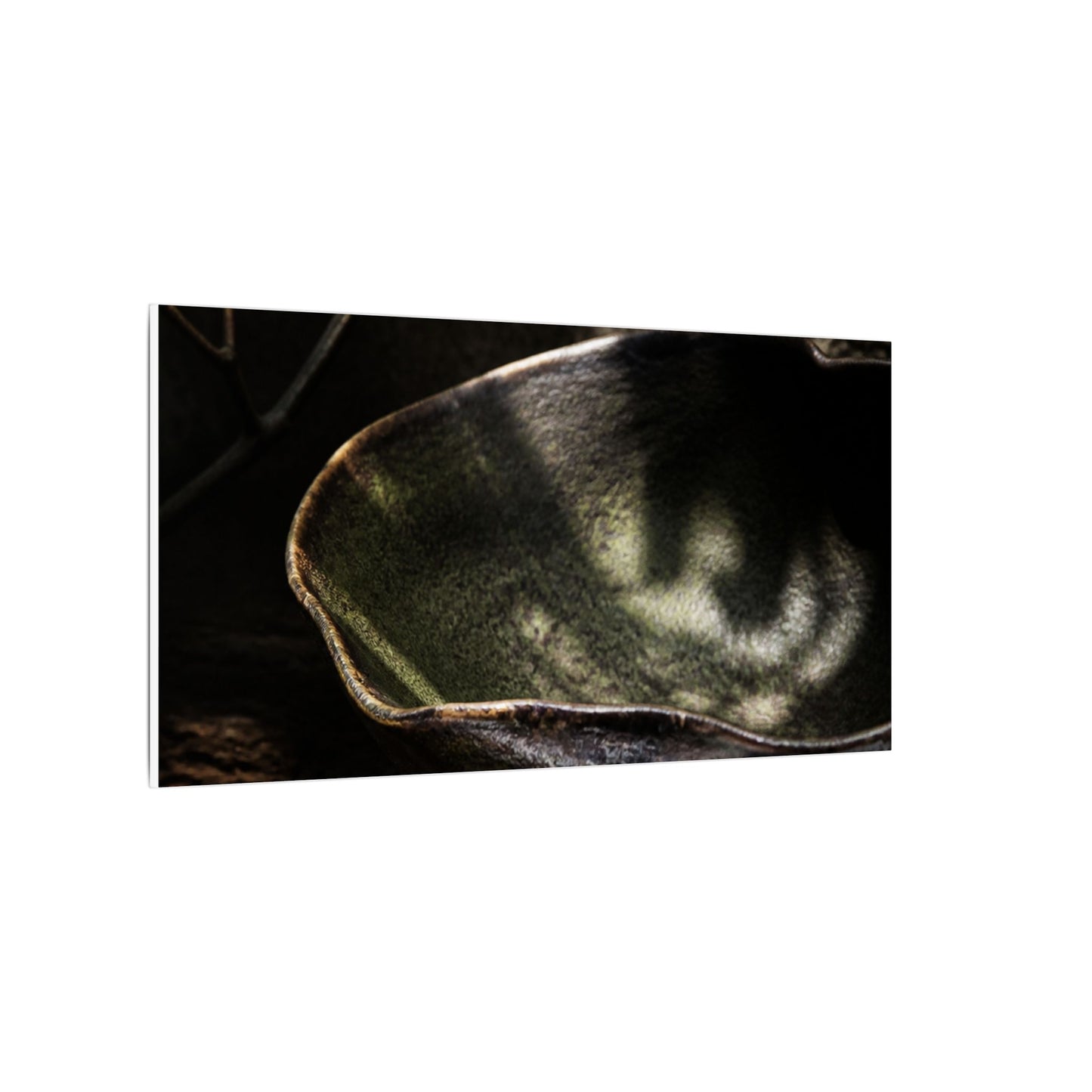 Sophisticated Ceramic Bowl Canvas Art - Dark Texture Dark Japandi
