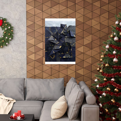 Paper Fold Crackle Gold Wall Art Print | Philosophical Kintsugi Art