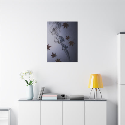 Dark Japandi Incense Smoke in Dawn | Moody Minimal Canvas Art