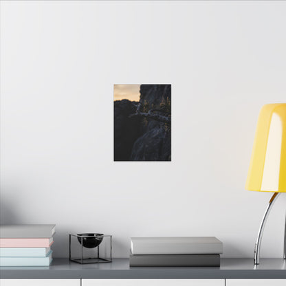 Pine Tree Moody Minimal Canvas Art | Sophisticated Dark Japandi Art