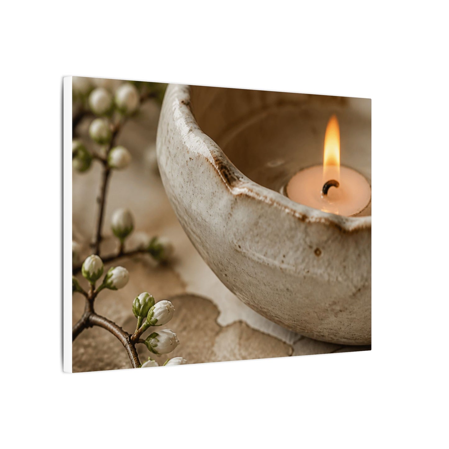 Kanso Ceramic Bowl Canvas Art - Japandi Watercolor