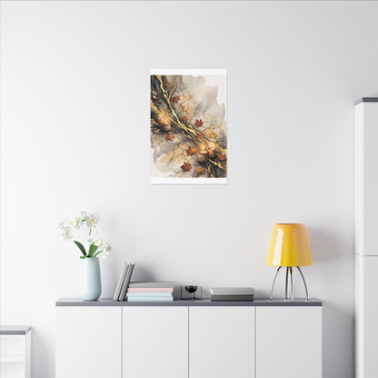 Cracked Earth Autumn Canvas Art | Japandi Warm Design