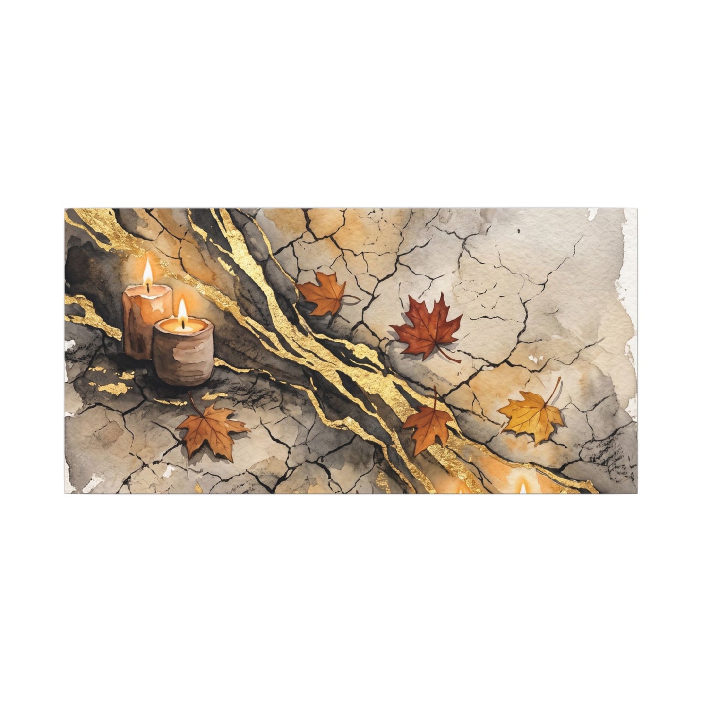 Cracked Earth Autumn Canvas Art | Japandi Warm Design